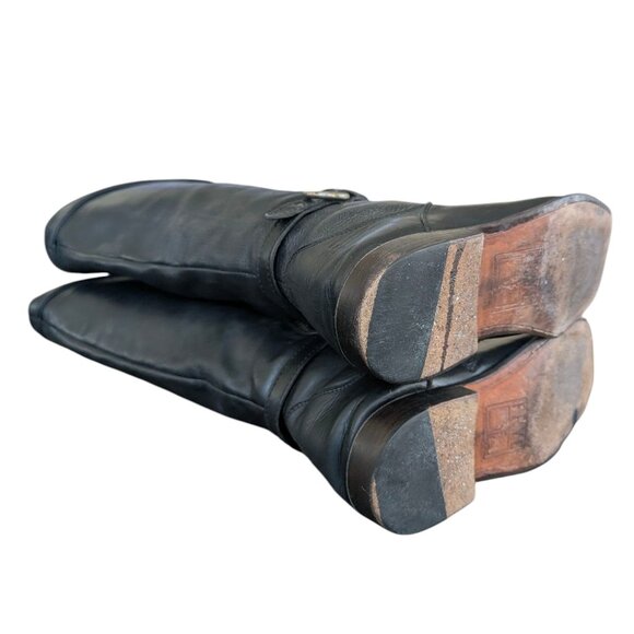 FRYE Women's Shirley Cuffed Black leather zip up Boots - Size 7 B - Picture 9 of 14